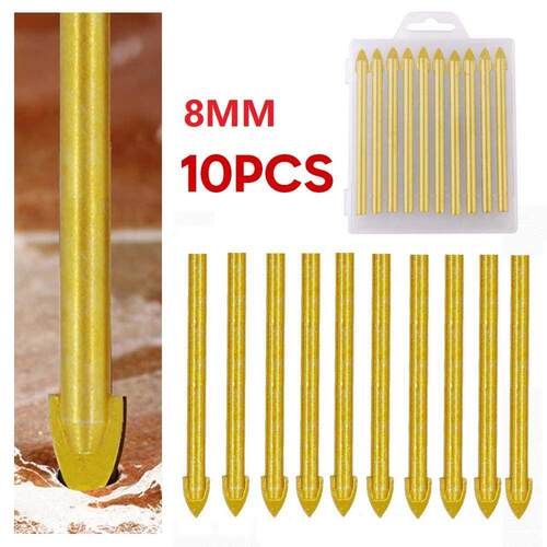 10pcs 8mm Ceramic Tile Glass Drill Bit Tungsten Carbide Spea