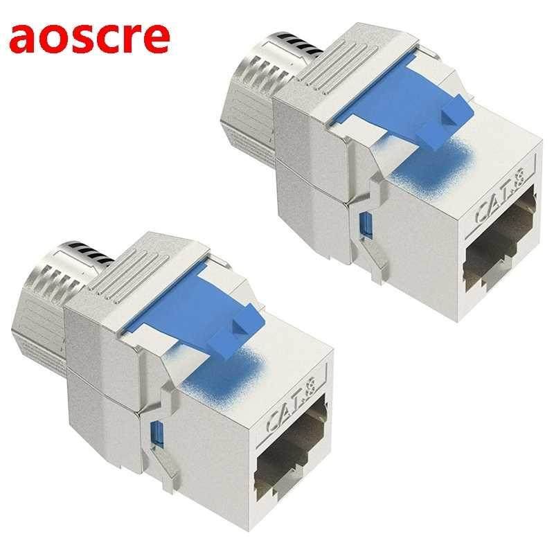 2 Pcs Keystone Module CAT 8 Jack Shielded RJ45 Socket Tool-F