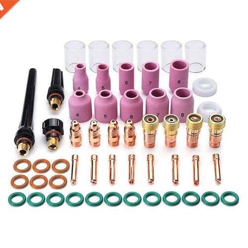 55PCS TIG Welding Torch Accessories Kit Alumina Nozzle Stubb
