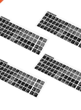 4X White Letters Arabic English Keyboard Sticker Decal Black