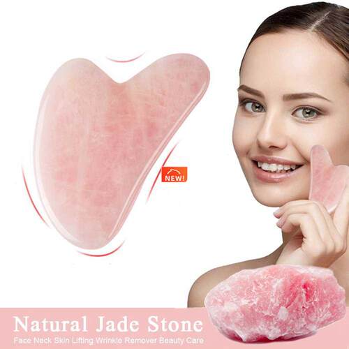 Natural Rose Jade Gua Sha Gouache Scraper Massager for Face