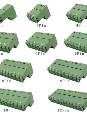 5/10Pair 2EDG 5.08mm 2/3/4/5/6/7/8/9/10/12 Pin Right Angle P