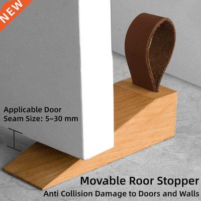 Wooden Door Stopper, Solid Wood Non-Slip Door Wedges, Sturdy