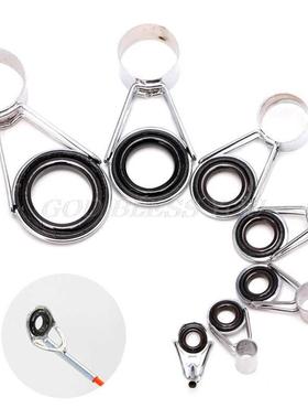 7Pcs Telescopic Fishing Rod Guides Top Ring Set Raft Fishing