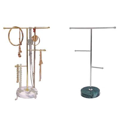 Marble Jewelry Rack Creative Electroplated Iron Storage Bedr