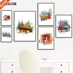 City Paris Art Wall Landscape London Rome Italy York New