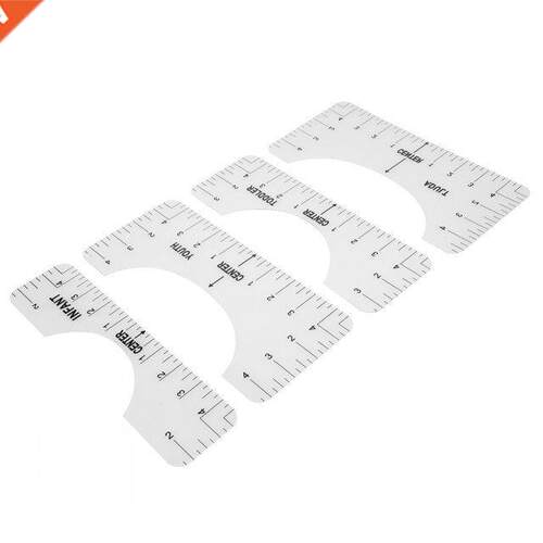 4pcs T-shirt Alignment Ruler Clothing Ruler Clothes Neckline