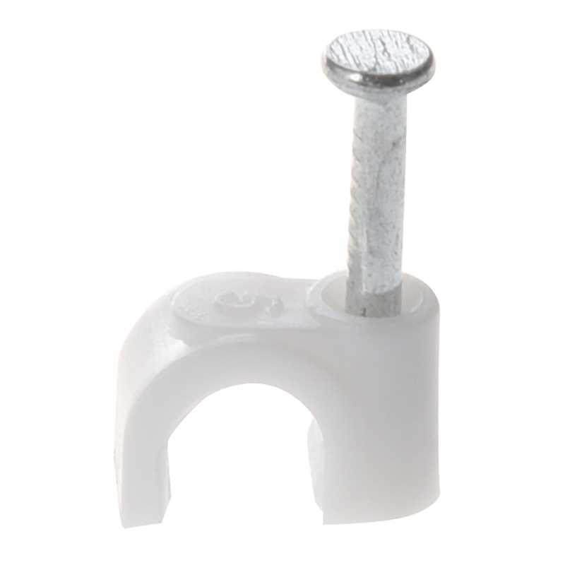 60 Pcs Wall Mount 5mm Dia Cable Circle Nail Clips Fasteners
