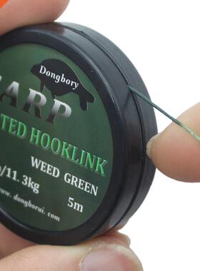 1PCS 5m Carp Fishing Line Hook Link Carp Coated Hooklink Bra