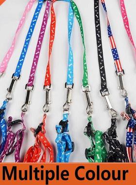 Dog Harness Pet Bone Printing Harness Leash Set Suer Chihu