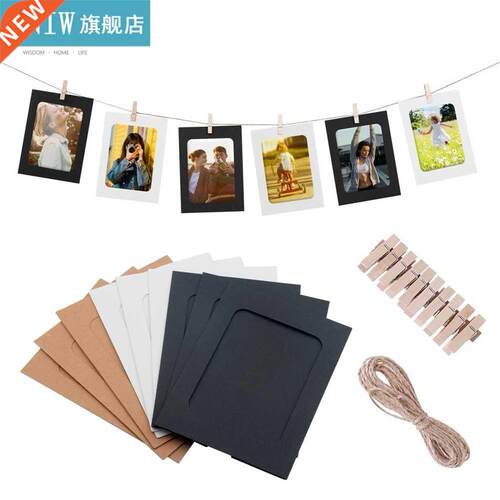 10pcs Combination Paper Frame with Clips  3/5/6 inch Kraf