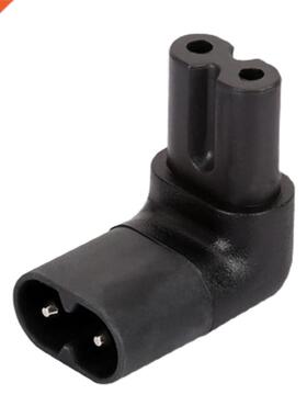 1 Pc IEC 320 2-Pin C7 Female To C8 Male 90 Degree Right Angl