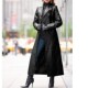 Sleeve Style Leather Lon Down Black Moto Turn Collar Long