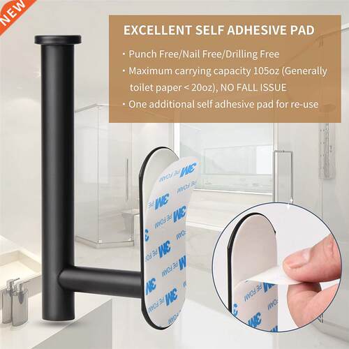 Toilet Paper Holder No-Drill Self Adhesive Stainless Steel