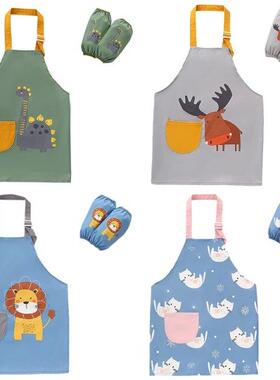 Kids Apron With Pocket Waterproof Boys Girls Adjustable Kitc
