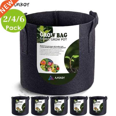 AMKOY 1-10 Gallon Fabric Garden Potato Grow Container Bag Pl