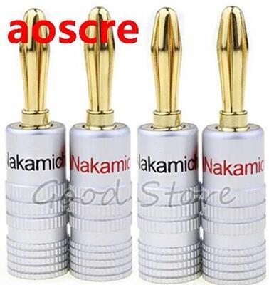 4pcs Banana Connector 4mm Nakamichi Speaker banana plugs 24K
