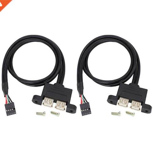 Mainboard Internal USB 9pin to Dual USB Female Connector Cab