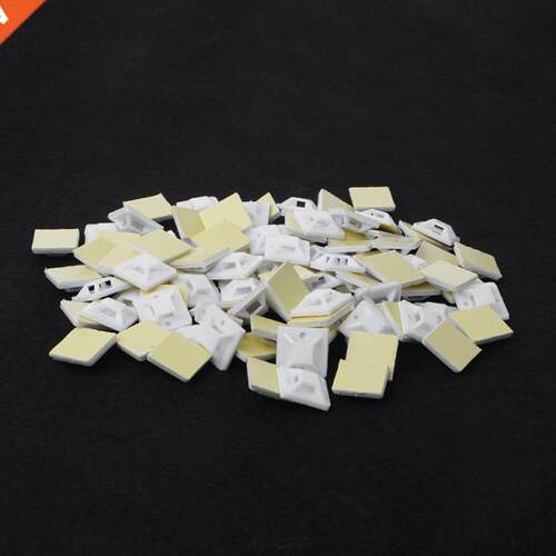 100pcs 20x20mm Self Adhesive Cable Wire Zip Tie Mounts Mount