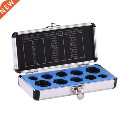 10pcs 9-19mm Damaged Nut Bolt Remover Kit Bolt Broken Nut Sc