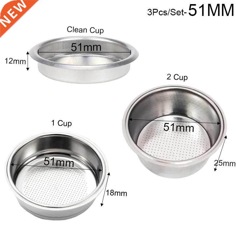 51mm 1Cup 2 Cup Clean Basket Pressure Coffee Machine Filter