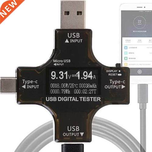 Type-C PD USB Teer DC Digital Voltmeter Ammeter Voltage Cu