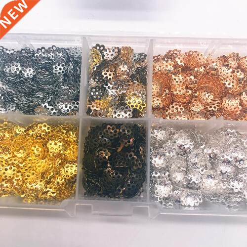 500pcs 6mm Hollow Flower Findings Cone End Beads Cap Filigre