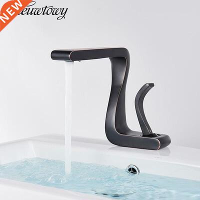 Free Shipping Deck ounted Black Bathroo Faucet Hot And Co