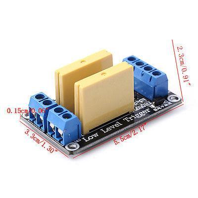 2 Channel SSR Solid State Relay low Trigger 5A 3-32V For UN