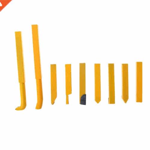 9Pcs 10x10mm Carbide Tipped Lathe Metal Cutter Cutting Tools