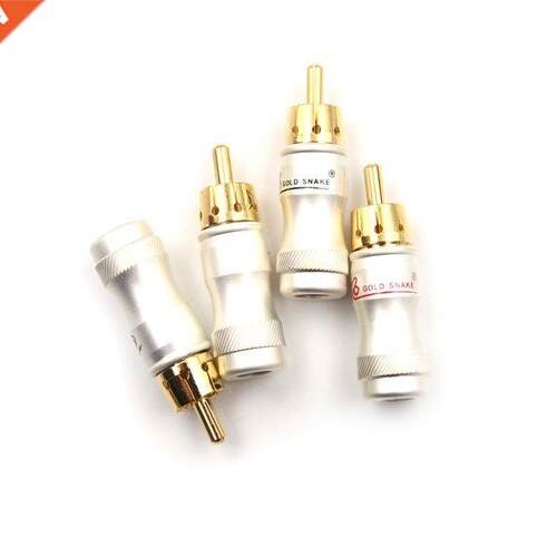 4pcs/lot Male Audio Video Connector Gold Adapter For Cable D
