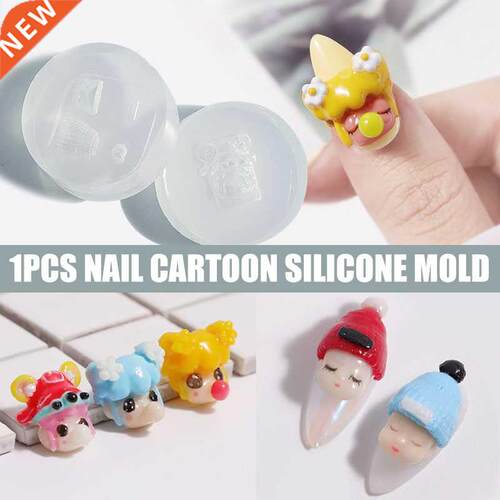1pcs Silicone Nail Mold D Cartoon Baby Face Cute Mould Car
