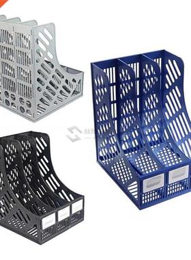 *3 Sections Magazine File Stand Holder Home Office Docut Sto