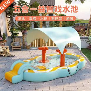 Inflatable swimming pool outdoor pool with sun shading