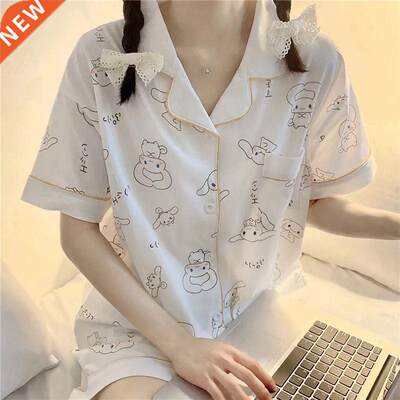 Japan Style Print Pyjamas Women Clothing Sets Summer Plus S