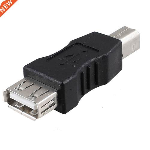 USB printer type A female - type B male black silver tone