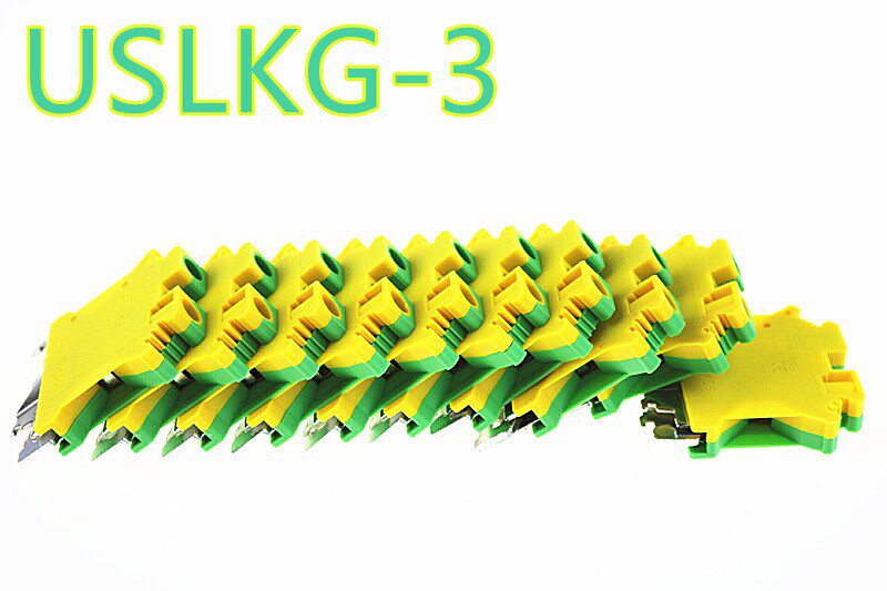 10pcs USLKG-3 Earthing terminal Wiring row Terminal blocks