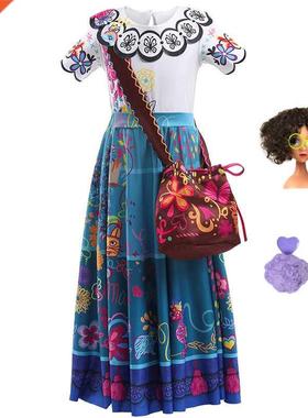 Girls Encanto Mirabel Cosplay Dress Costume for Halloween Pr