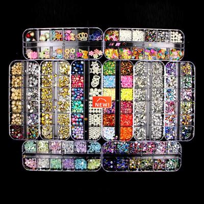 1 Set Mixed Color/Size Nail Rhinestones Glit Strass 3D Nail