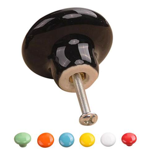 1Pcs Ceramic Door Round Handles Kitchen Cabinet Cupboard War