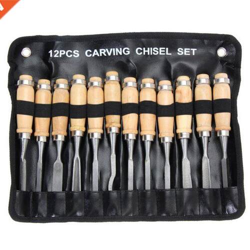 10/12Pcs Professional Manual Wood Carving Hand Chisel Tool S