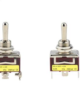 2PCS 3P 123 Double Reset Toggle Rocker Swtch (ON)-OFF-(ON)