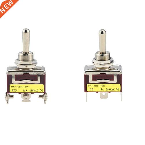 2PCS 3P 123 Double Reset Toggle Rocker Swtch (ON)-OFF-(ON)