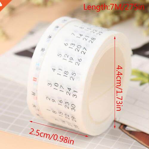 1pcs Date Week Calendar Washi Tape Planner Masking Tape Jour