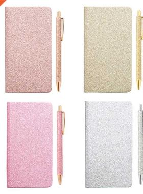 Gltter Powder A6 Notebook wth Pen Set Thck Classc Premu