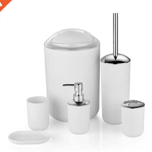 6-piece bathroom accessory set with a variety of color optio