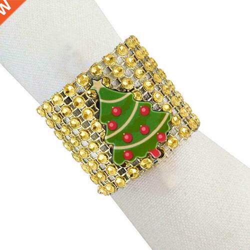 Xmas Tree Santa Claus Napkin Rings 5/10 Packs Napkins Holder