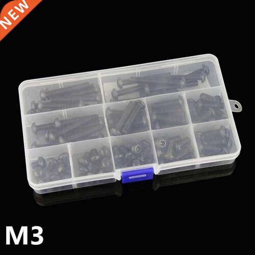 240pcs M3 Alloy Steel 10.9 Level Black Hexagon Socket Button