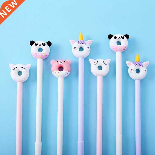 4pcs Cute Donuts Pen Ballpoint 0.5mm Black Color Gel Ink Pe