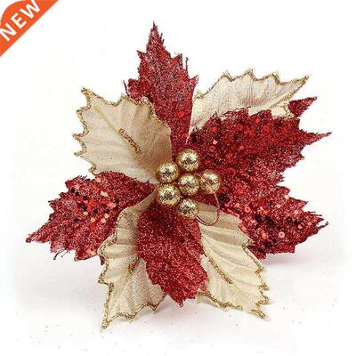 22CM Glitter Chic Christmas Tree Artificial Flower Butterfly